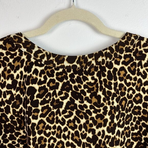 J. Crew Leopard Print Shift Dress Womens Size 8 Lagenlook Mobwife - Picture 3 of 16